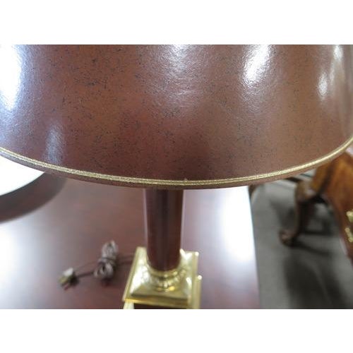 1990s Stiffel Brass & Faux Finish Lamp For Sale In Philadelphia - Image 6 of 6