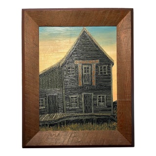 1962 Oil on Canvas Painting “Chinese Masonic Temple" by Andrew William Vachon s.j. For Sale
