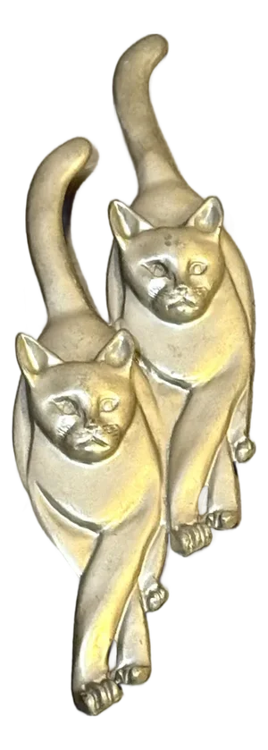 Maurice Millere Large Pewter Cat Brooch