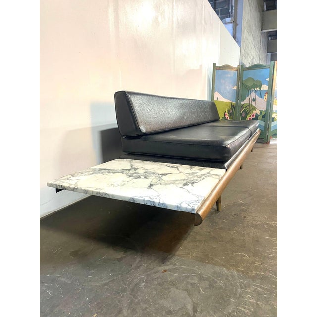 1960s Adrian Pearsall Attributed Daybed in Walnut With Carrera Marble Endtables For Sale In New York - Image 6 of 16