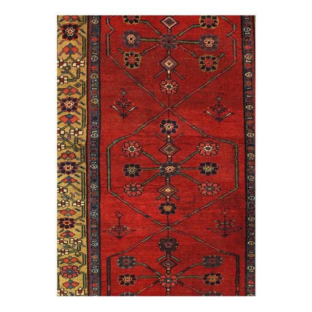 Here is a regal antique Persian rug of Bidjar design that truly represents an impressive achievement in rug making. This...