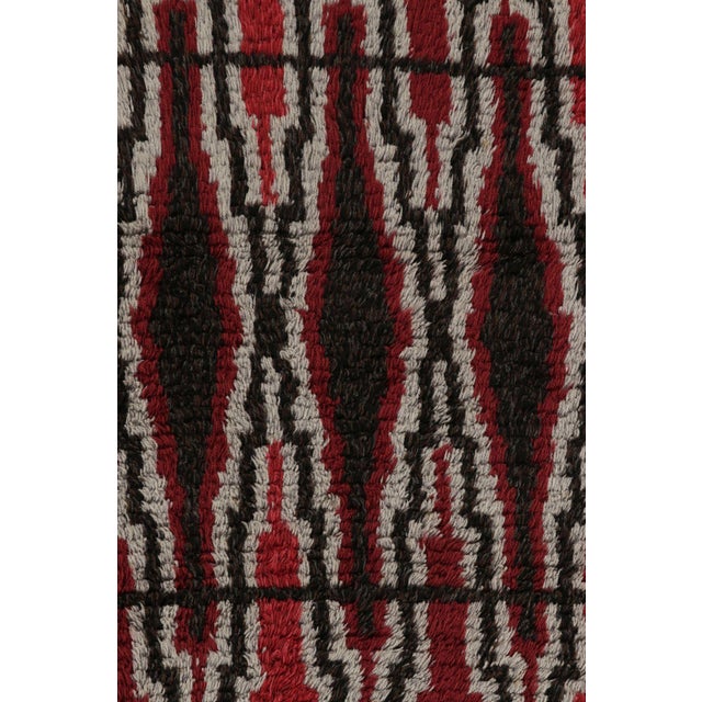 Rug & Kilim Vintage Swedish Rya Rug, Red & Black Scandinavian Geometric Shapes - Rug & Kilim For Sale - Image 4 of 7