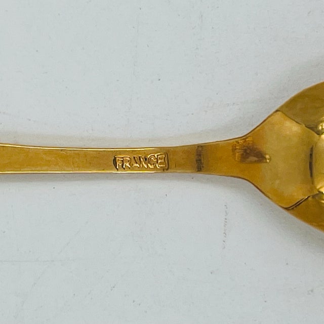 Vintage Limoges Silver/Platinum and Gold Plated Porcelain Swan Salt Cellar With Gold Plated Spoon For Sale - Image 9 of 12