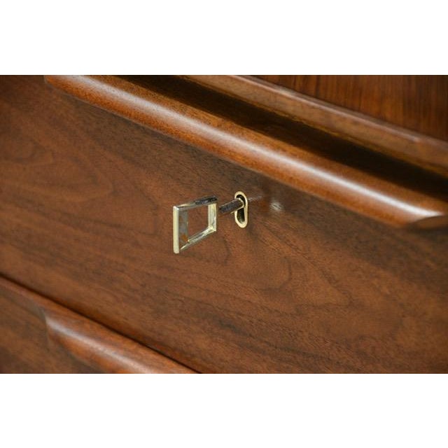 Mid-Century Modern 1960s Walnut Tall Armoire Dresser by Barzilay For Sale - Image 3 of 13