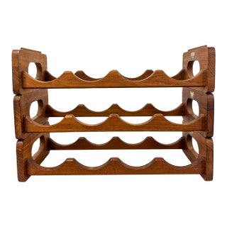 Vintage Selandia Designs Teak 12-Bottle Modular Wine Rack Danish Designs For Sale