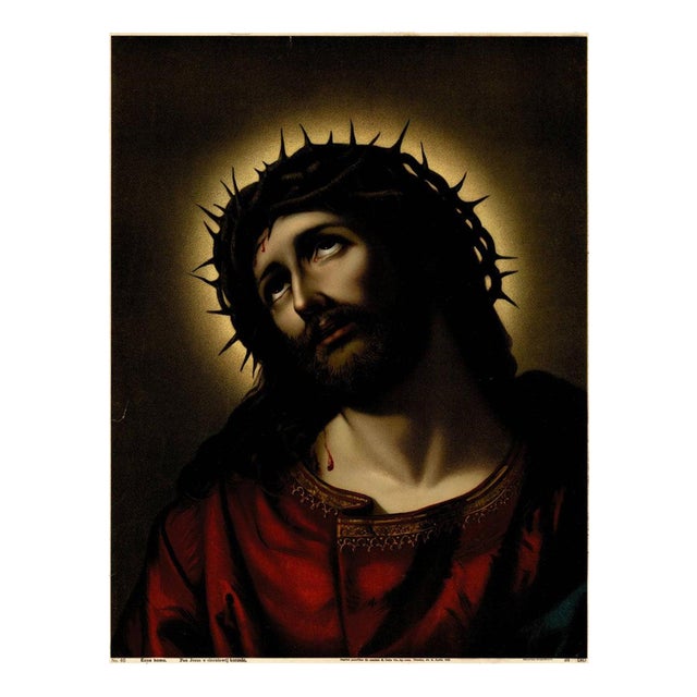 German Devotional Press, Ecce Homo, 1899 Chromolithograph on Paper For Sale