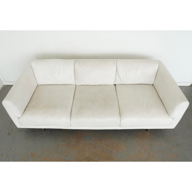 Contemporary Bernhardt Grayson Leather Sofa For Sale - Image 3 of 15