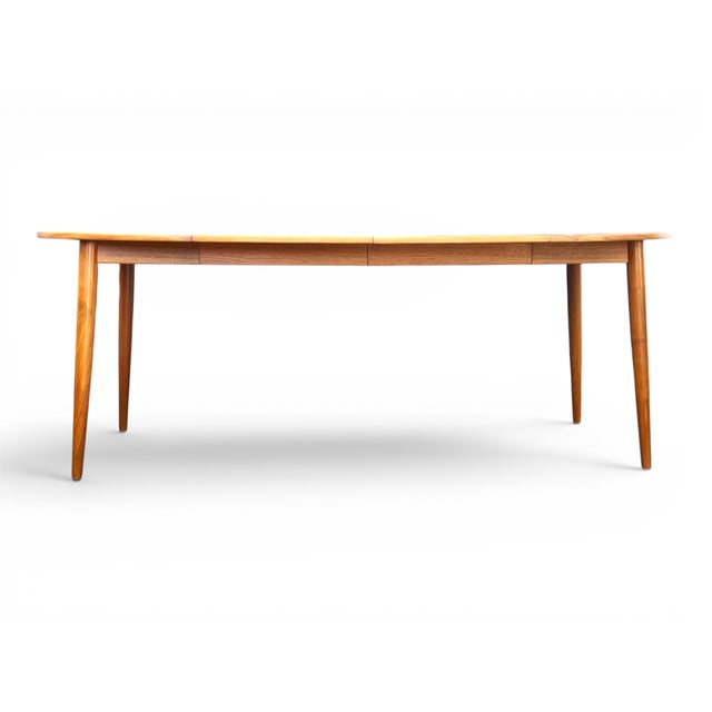 Wood 1960s Danish Modern Teak Expandable Oval Dining Table With Two Leaves For Sale - Image 7 of 13
