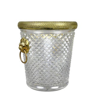 French Cut Crystal Bottle Holder or Ice Pail For Sale