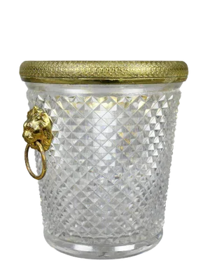 French Cut Crystal Bottle Holder or Ice Pail