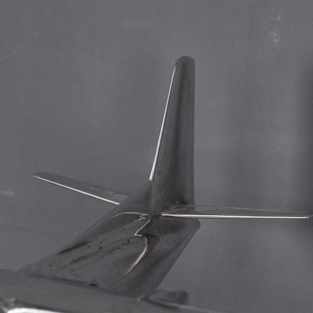 Polished Metal Passenger Plane Model, 1950s For Sale - Image 9 of 16