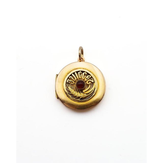 Metal Art Nouveau July Locket Pendant For Sale - Image 7 of 7
