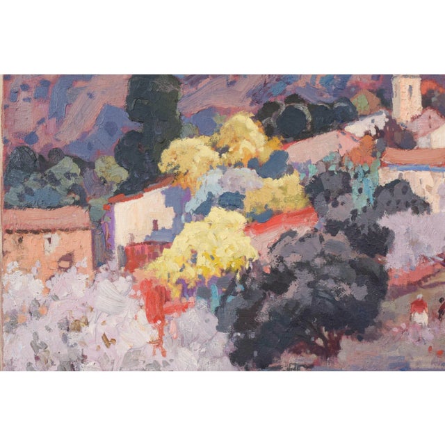 Josep Mas Pou, Almond Blossom Landscape, Mid-20th Century, Oil on Canvas For Sale - Image 4 of 15