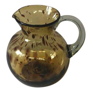 2000s Handblown Glass Pitcher For Sale