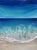 Ocean Waves #4 by Ana Hefco | Mixed Media on Wood Ocean waves crashing on a sandy beach. For Sale