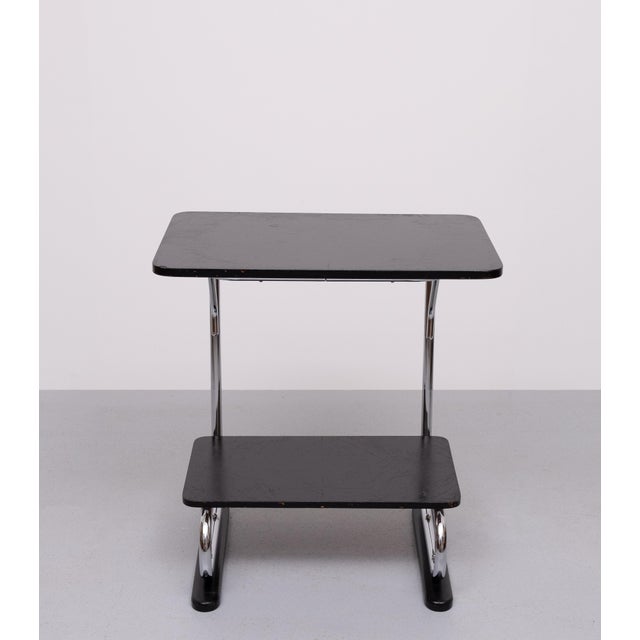 Black Bauhaus Chrome Tube Tray Table, Germany, 1930s For Sale - Image 8 of 11