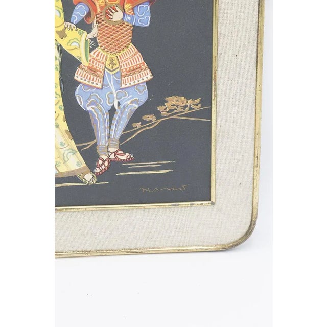 Framed Japanese Print Depicting First Date, Early 1900s For Sale - Image 6 of 7