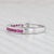 Modern New 0.30ctw Pink Magenta Sapphire Ring 14k White Gold Stackable Band Size 6.5 For Sale - Image 3 of 8