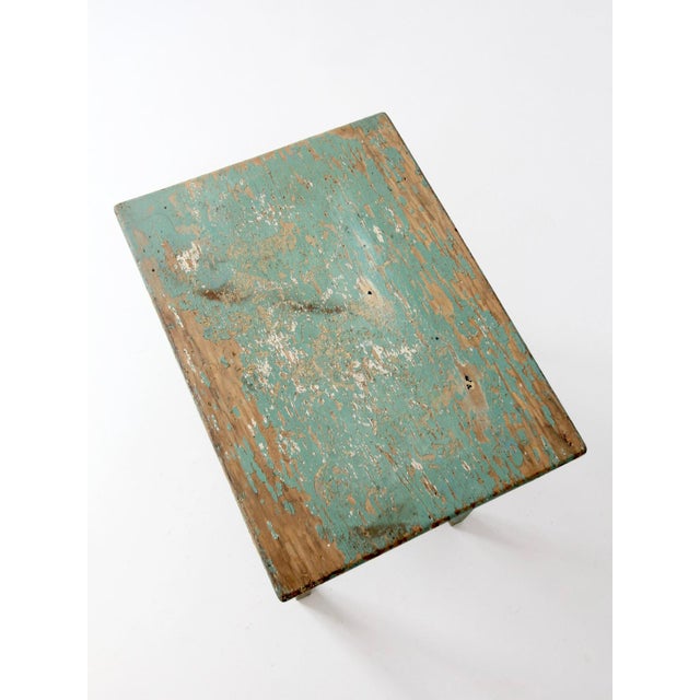 Farmhouse Antique Painted Primitive Farmhouse Side Table For Sale - Image 3 of 14