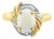 Oval Opal Ring with Diamond Accents 14k Yellow Gold, Size 8 For Sale