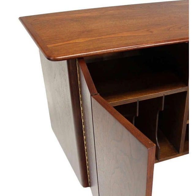 George Nelson Pair HANGING Walnut Mid-Century Danish Modern Floating Dressers Console Cabinets For Sale - Image 4 of 10