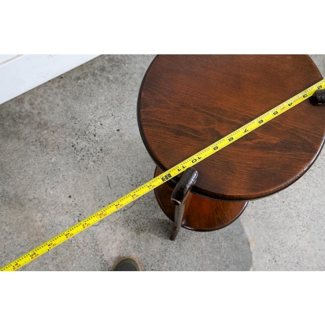 Antique Pedestal Plant Stand Torchere Solid Wood Side Table Smoking Round 3 Leg For Sale - Image 9 of 10