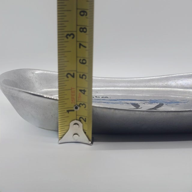 Metal Late 20th Century Wilton Armetale Wyland Whale Tail Bread Tray Pewter Metal Serving Dish For Sale - Image 7 of 7