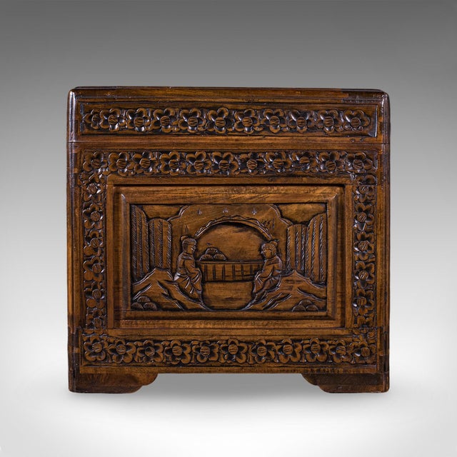 Vintage Art Deco Blanket Chest, Oriental, Camphorwood Linen Trunk, Home Storage For Sale - Image 4 of 12