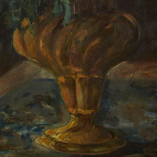 Airoldi, Still Life of Peonies, 1924, Oil on Canvas For Sale - Image 4 of 10