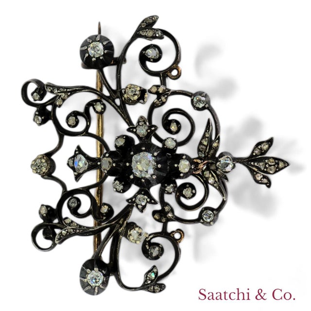 Vintage Diamond Brooch / Pin Metal Type: 10K Rose Gold Total Item Weight: 13.27 Grams 1: Natural Diamond Weight: 0.80 Ct....