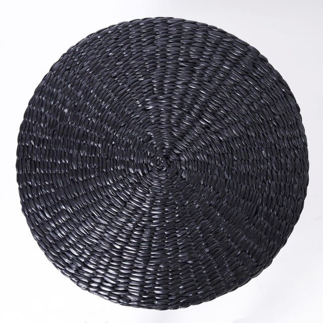 2020s Pair of Black Woven Reed Ghost Drapery Stands For Sale - Image 5 of 8