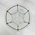 Vintage Regency style brass side table with a hexagonal 5/8" thick, beveled glass top. The table has 6 legs, hooved feet,...