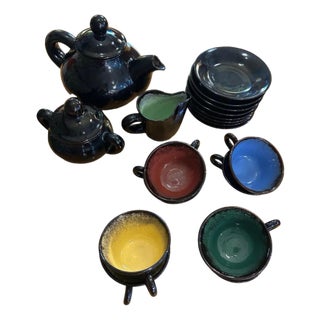 Tea Set from Keraluc, 1950s, Set of 10 For Sale