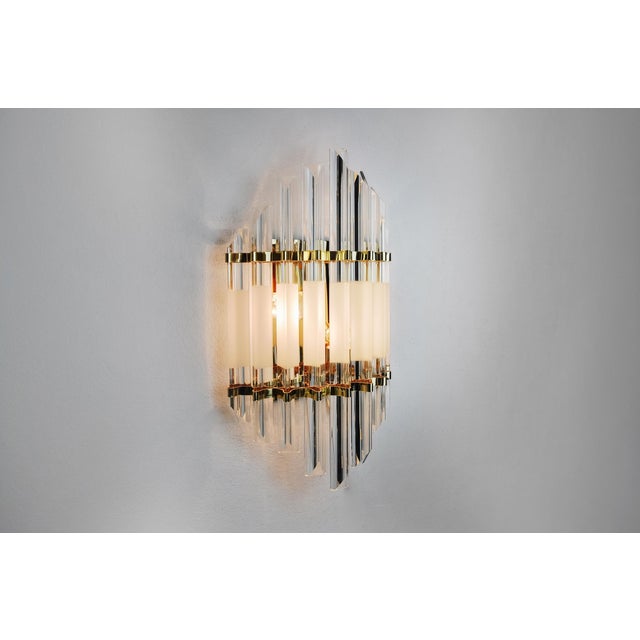 Venini Wall Lamp in Murano Triedri Glass, Italy, 1970s For Sale - Image 4 of 8