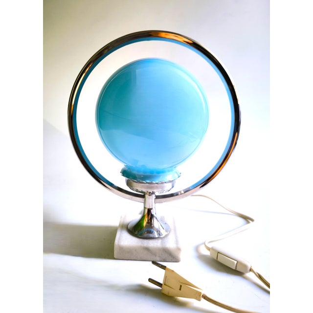 Glass Vintage Art Deco/Space Age Lamp For Sale - Image 7 of 13