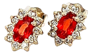Natural Sapphire Diamond Stud Earrings 14k Gold 0.90 TCW Certified