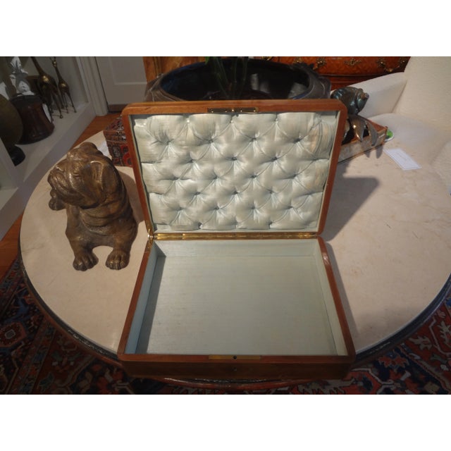 Wood 19th Century Brass Inlaid Walnut Box For Sale - Image 7 of 12