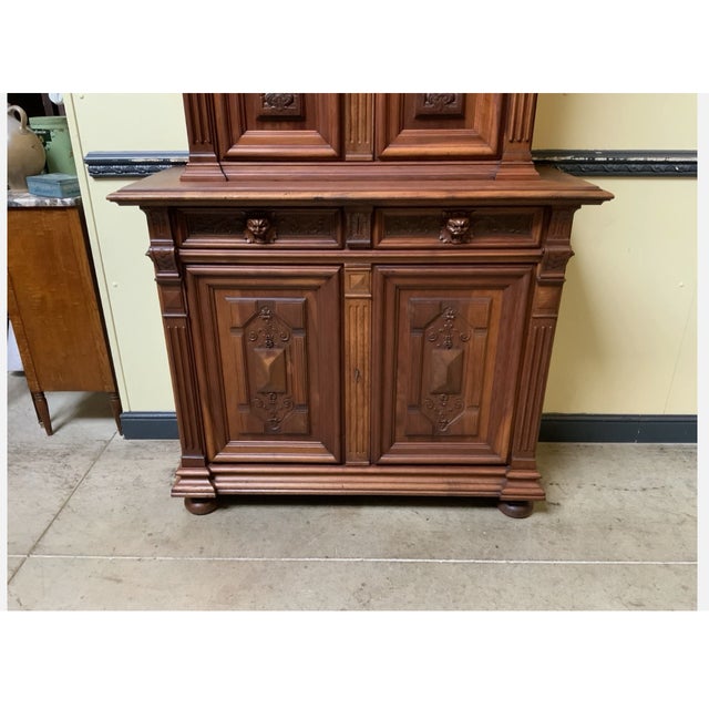 Antique Neo-Renaissance Walnut and Bronze Cabinet, 1880s For Sale - Image 11 of 12