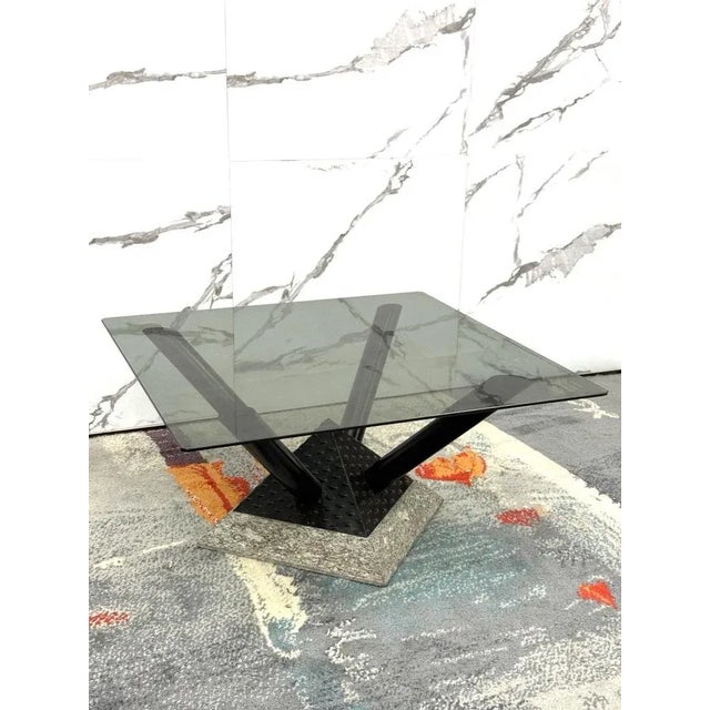 Marble and Metal Coffee Table, 1980s For Sale - Image 4 of 8