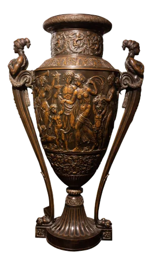 Monumental French Bronze Neoclassical Figural Vase