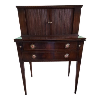 Vintage Mid-Century Mahogany Tambour Desk For Sale
