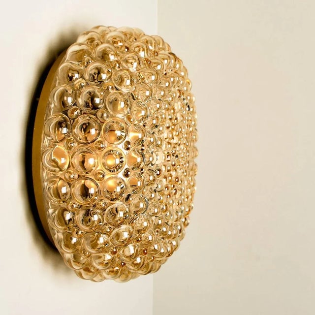 Metal Amber Glass Wall Lights by Helena Tynell for Glashütte Limburg, Set of 2 For Sale - Image 7 of 16