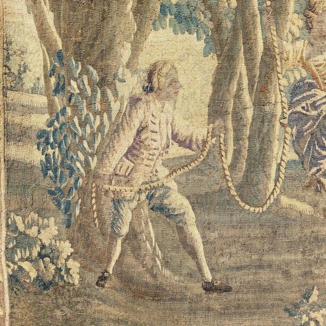 Swing Wool Tapestry, Aubusson, 18th Century For Sale - Image 3 of 18