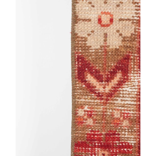 1970s Vintage Turkish Handmade Wool Cotton Red Runner Rug For Sale - Image 4 of 11