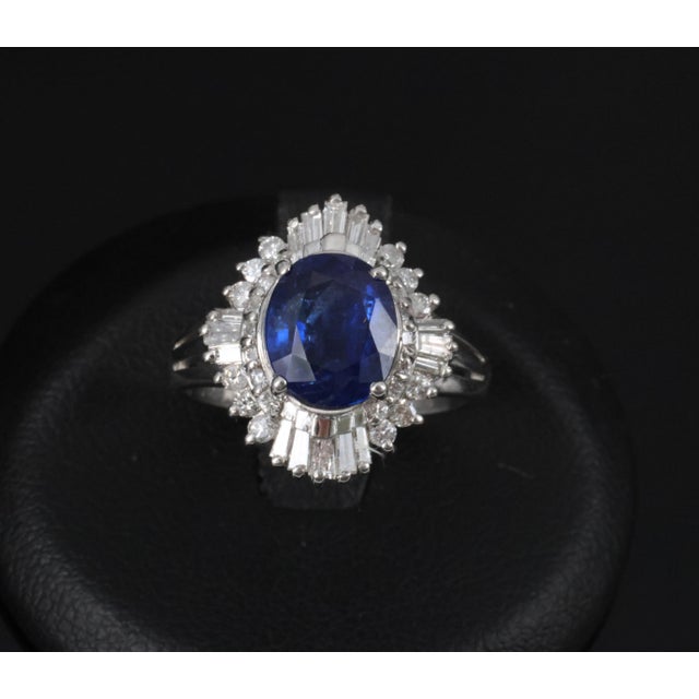 Late 20th Century Rare 2.39ct Gia Burma No Heat Sapphire & 0.55ct Platinum Ring, Size 6 For Sale - Image 11 of 16