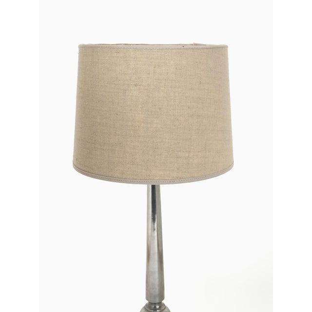 Metal Swedish Grace Pewter Lamp by Jakob Engman for Gab Guldsmedsaktiebolaget, 1933 For Sale - Image 7 of 9