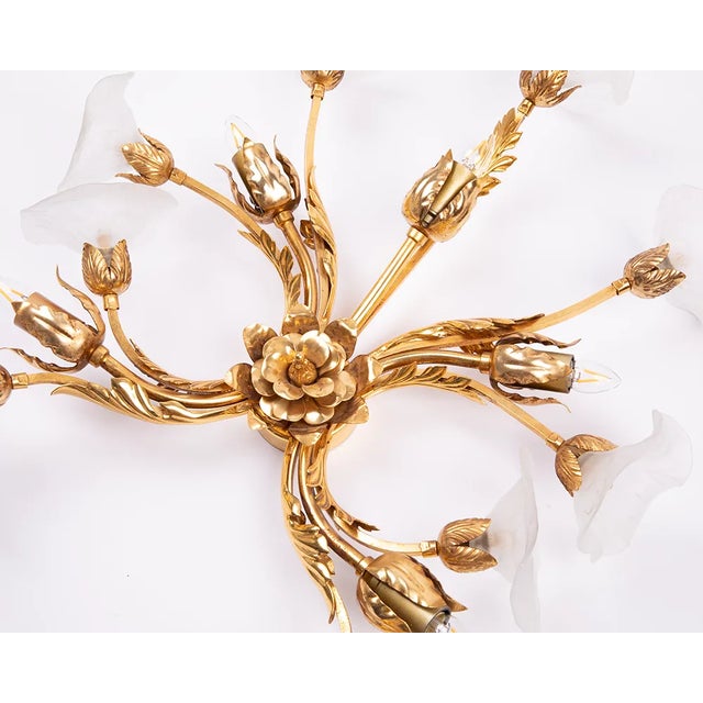 Wall Sconce with Glass Flowers by Hans Kögl, 1960s For Sale - Image 6 of 9