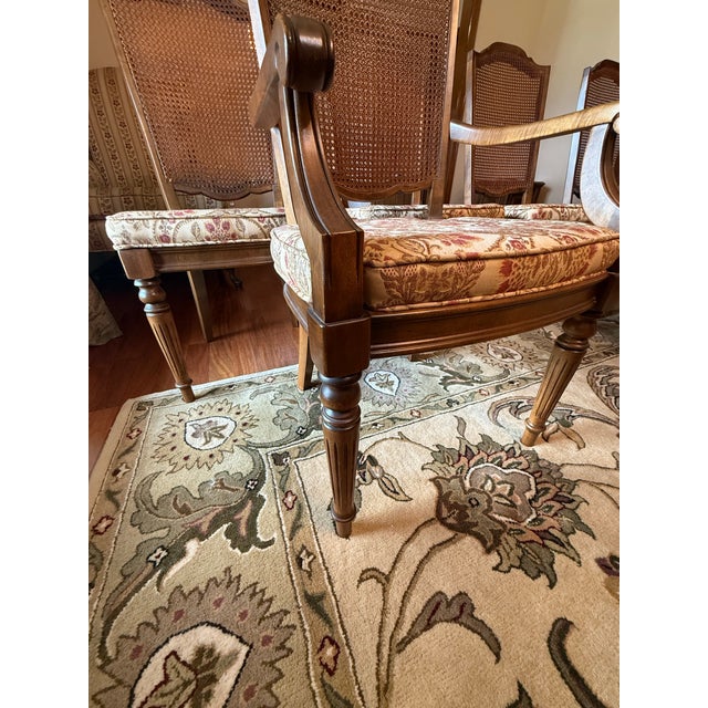 Vintage Ethan Allen Cane Back Dining Chairs- Set of 6 For Sale - Image 11 of 12