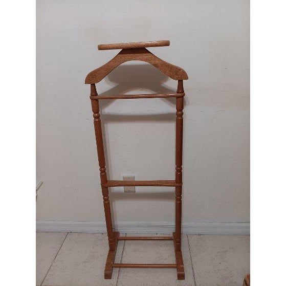 Vintage Wooden Butler Valet Stand Suit Rack For Sale - Image 4 of 7