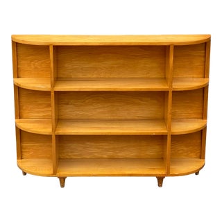 1950s Demilune Solid Maple Bookcase For Sale
